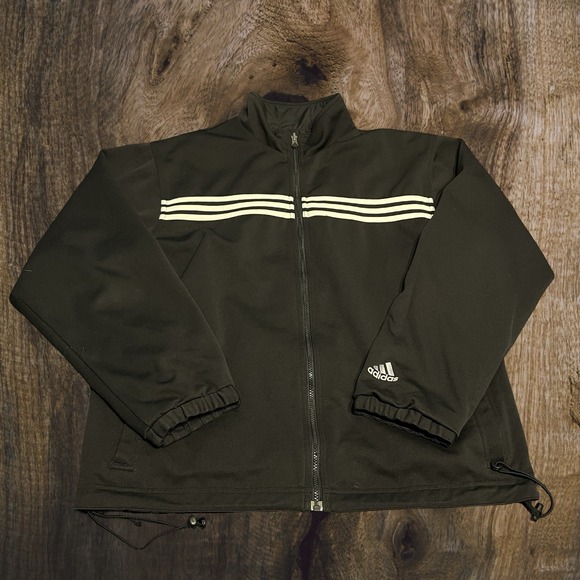 Vtg Adidas Reversible Windbreaker Track Jacket Black Large - Picture 5 of 9